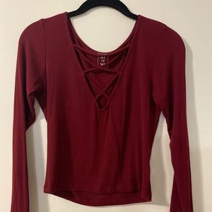 Burgundy AE Crop Top